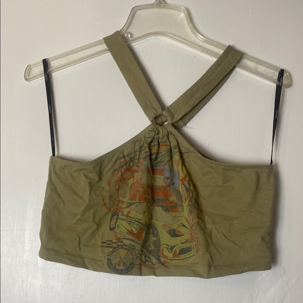 Forever 21 Khaki Graphic Tank Top
